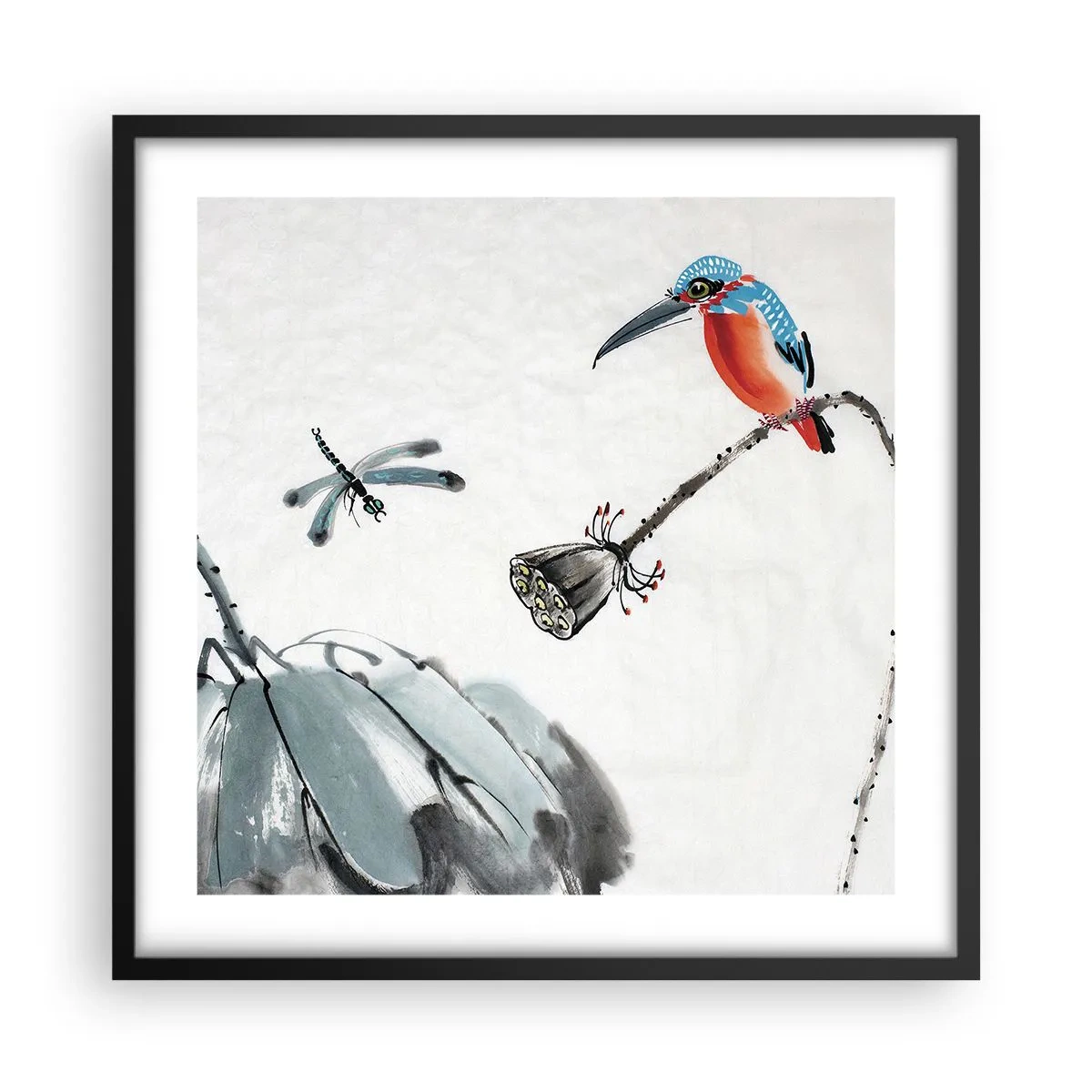 Poster în ramă neagră - Viața de pajiște - 50x50 cm