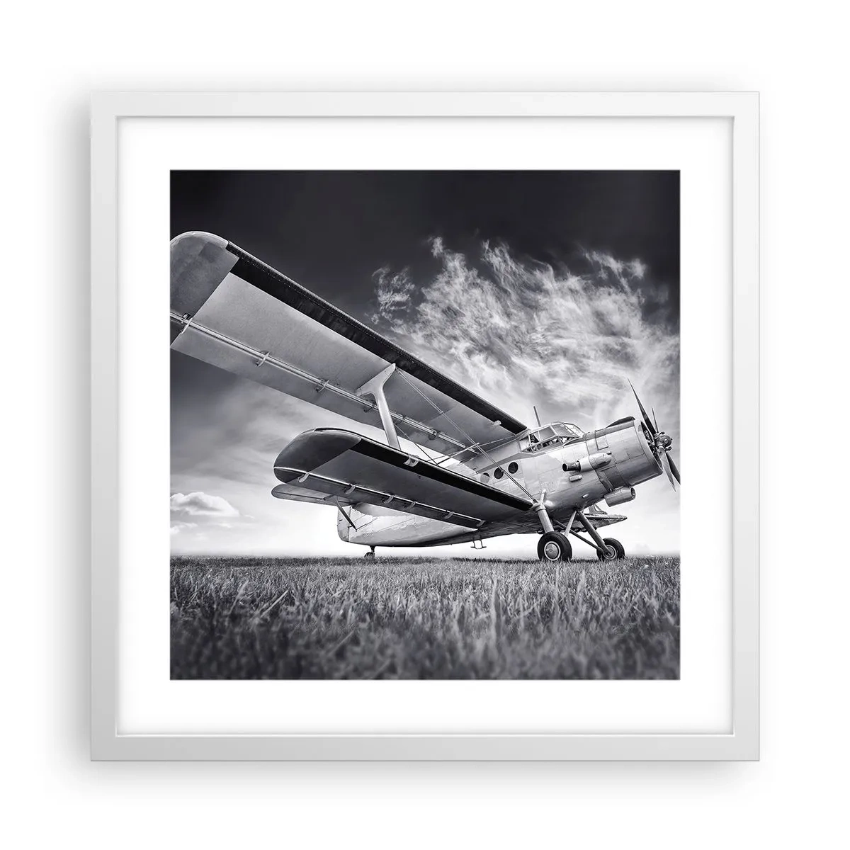 Poster în ramă albă - Rătăcitorul înaripat - 40x40 cm