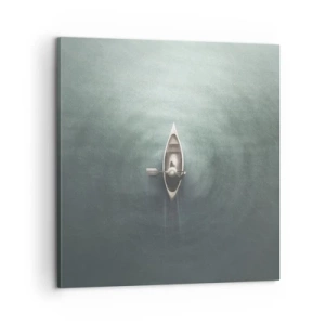 Tablou pe pânză - Peste lacul luminat de lună - 60x60 cm