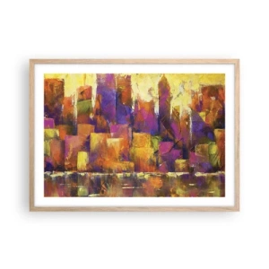 Poster în ramă de stejar deschis - Compoziția metropolitană - 70x50 cm