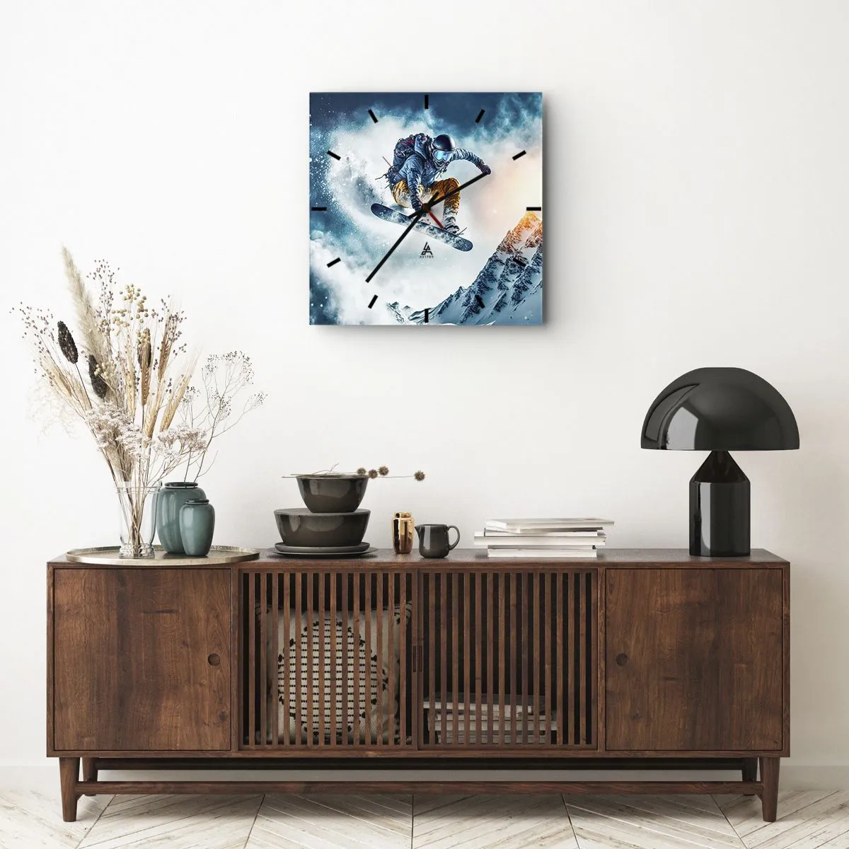 Ceas de perete - Ceas pe sticlă - Emoții extreme - 30x30 cm