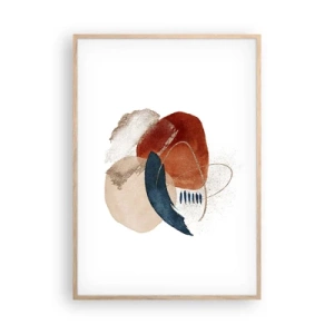 Poster în ramă de stejar deschis - Compoziție ovală - 70x100 cm