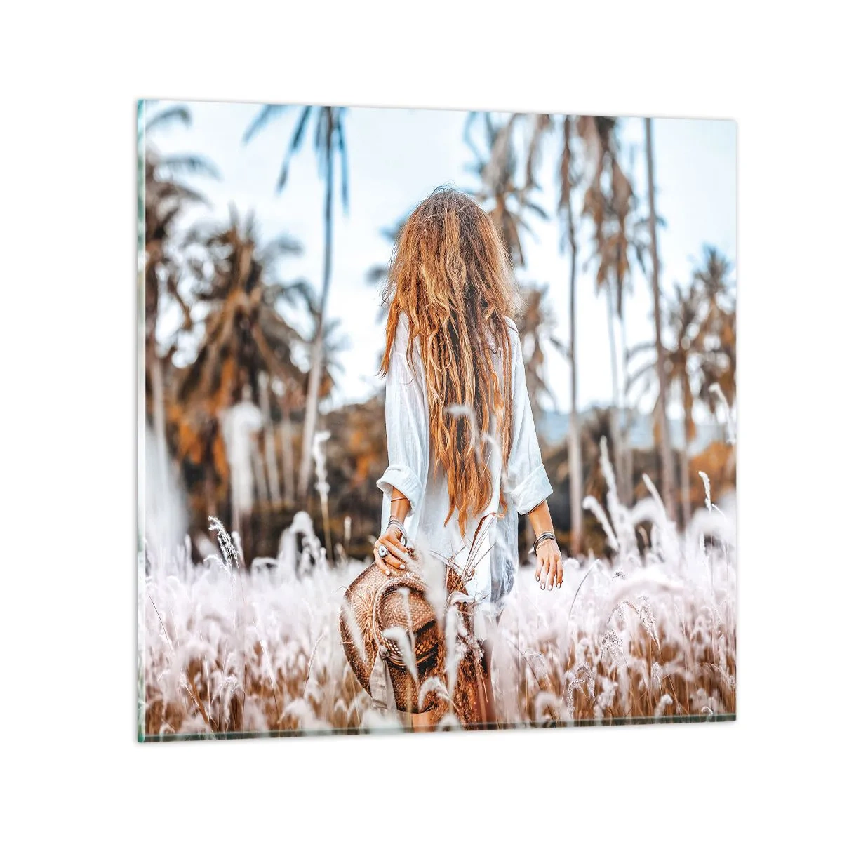 Tablou pe sticlă - Născută din puful de iarbă - 30x30 cm