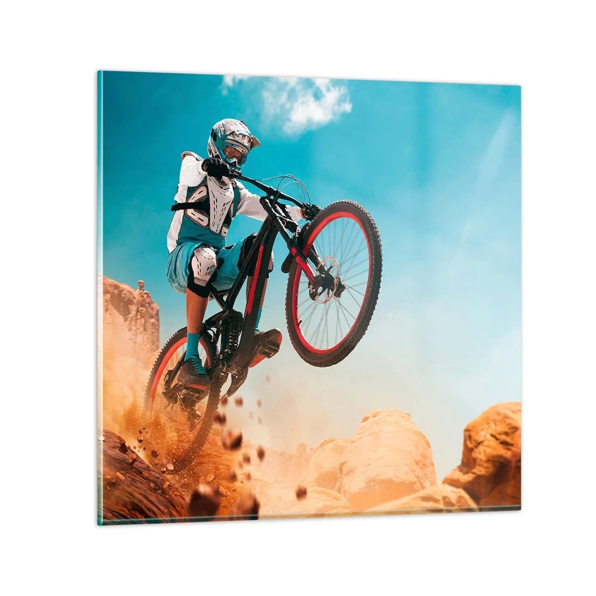 Tablou pe sticlă - Nebunia demonului bicicletei - 30x30 cm