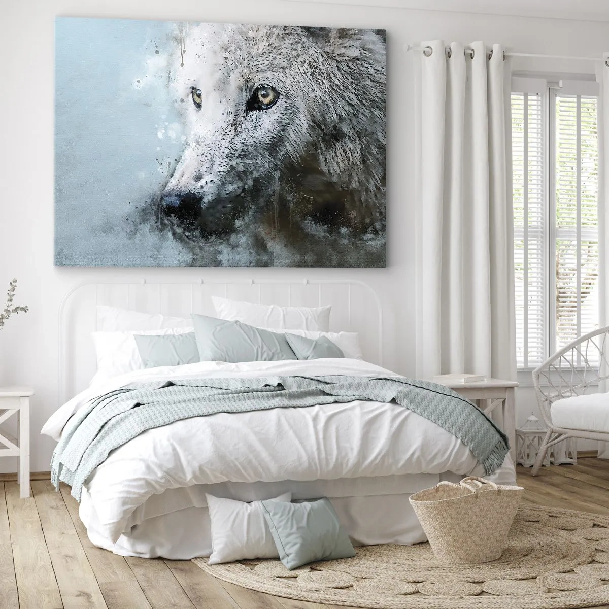 Tablou pe pânză - Faceți cunoștință cu sufletul lupului - 70x50 cm