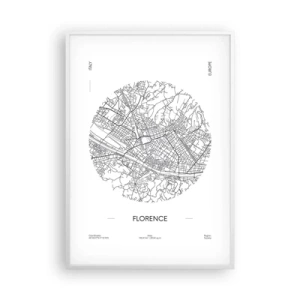 Poster în ramă albă - Anatomia Florenței - 70x100 cm