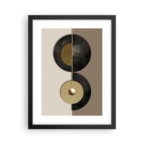 Poster în ramă neagră - Variații în jurul unui cerc - 30x40 cm