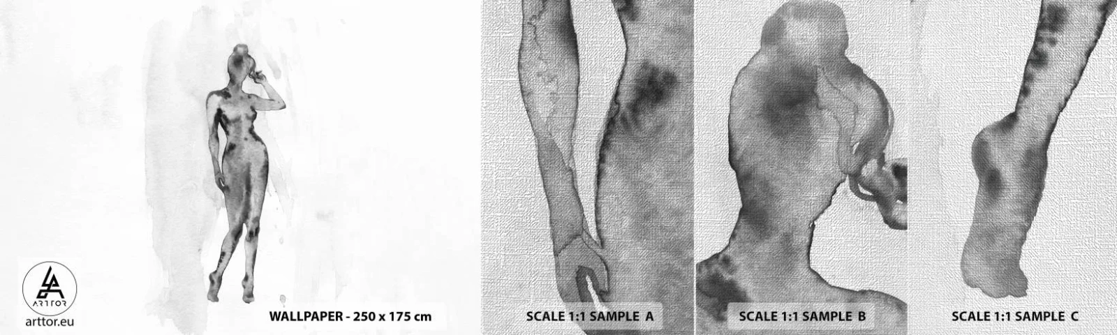 Mostră tapet Premium Canvas - Un studiu al idealului de feminitate - Femeie, Corpul feminin, Grafică - 100x30 cm