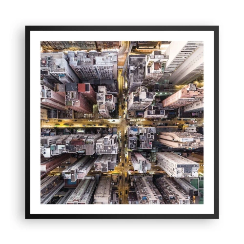 Poster în ramă neagră - Salutări din Hongkong - 60x60 cm