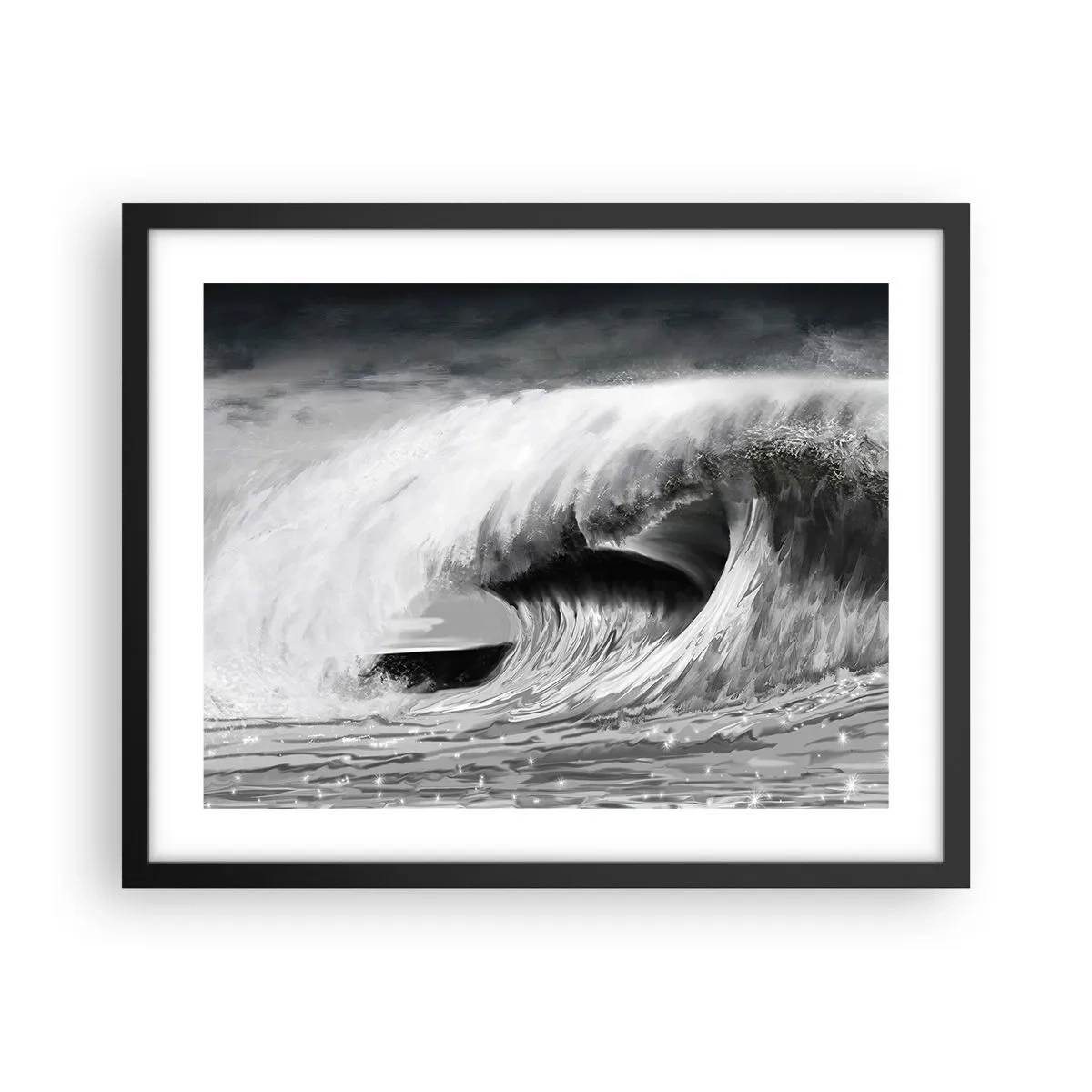 Poster în ramă neagră - Mânia oceanului - 50x40 cm