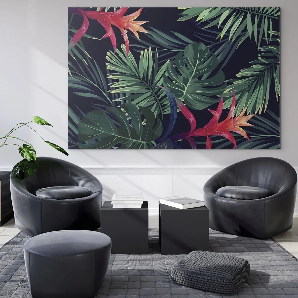 Tablou pe sticlă - Flacăra verde - 100x70 cm