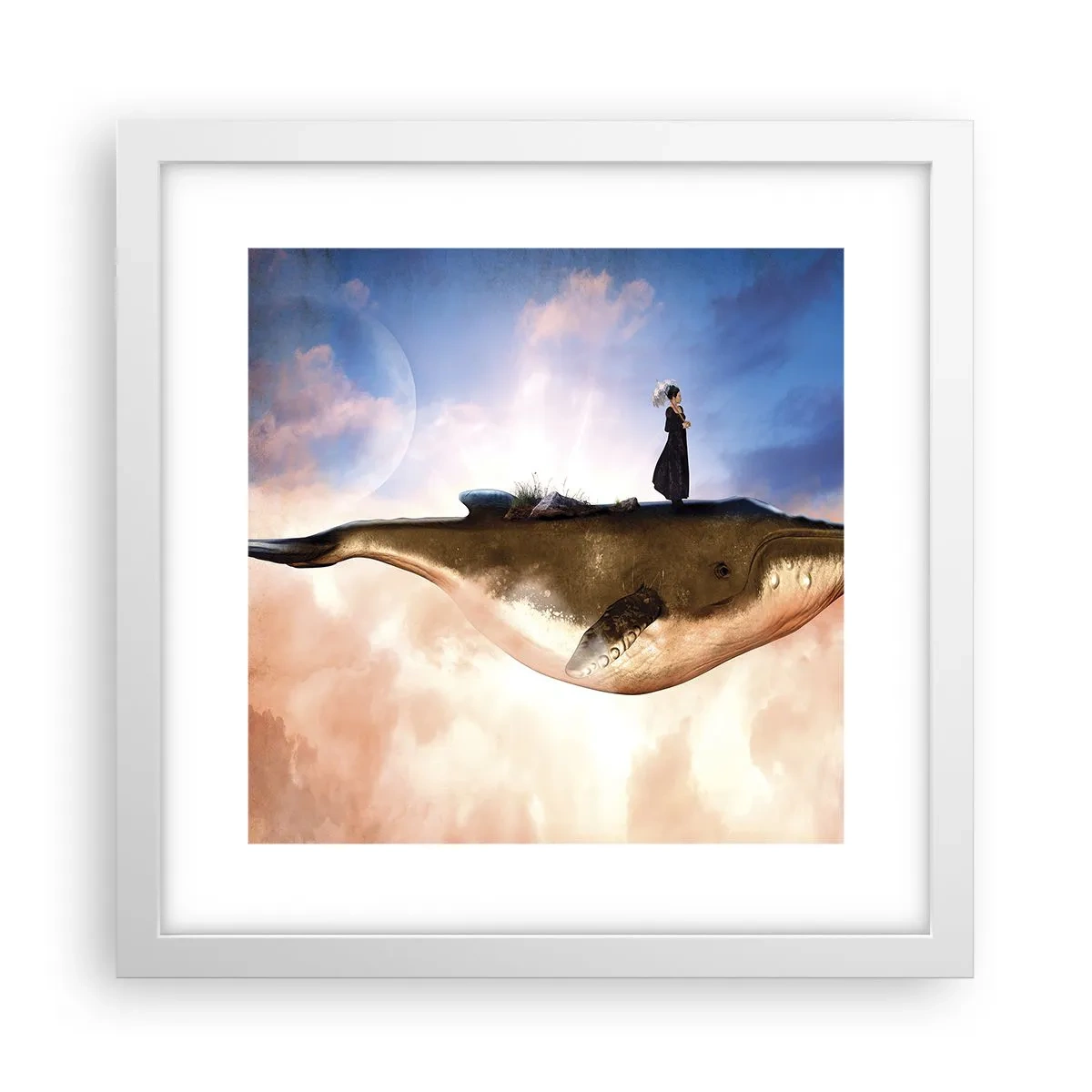 Poster în ramă albă - O călătorie suprarealistă - 30x30 cm