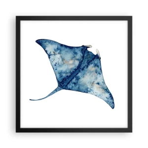 Poster în ramă neagră - Viața în albastru - 40x40 cm