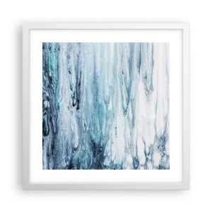 Poster în ramă albă - Țurțuri de albastru - 40x40 cm