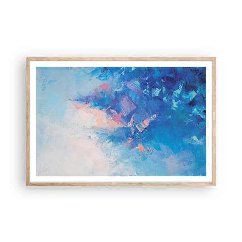 Poster în ramă de stejar deschis - Abstracție de iarnă - 91x61 cm
