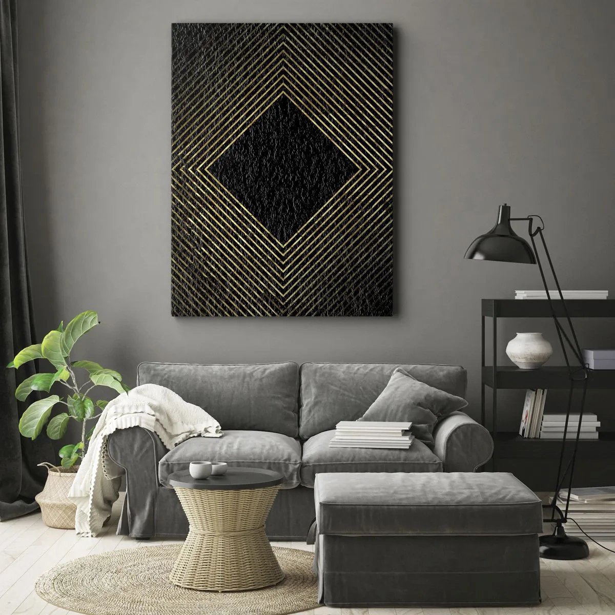 Tablou pe pânză - Geometrie în stil glamour - 80x120 cm