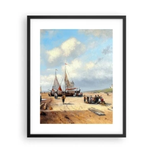 Poster în ramă neagră - Pescuit de succes - 40x50 cm