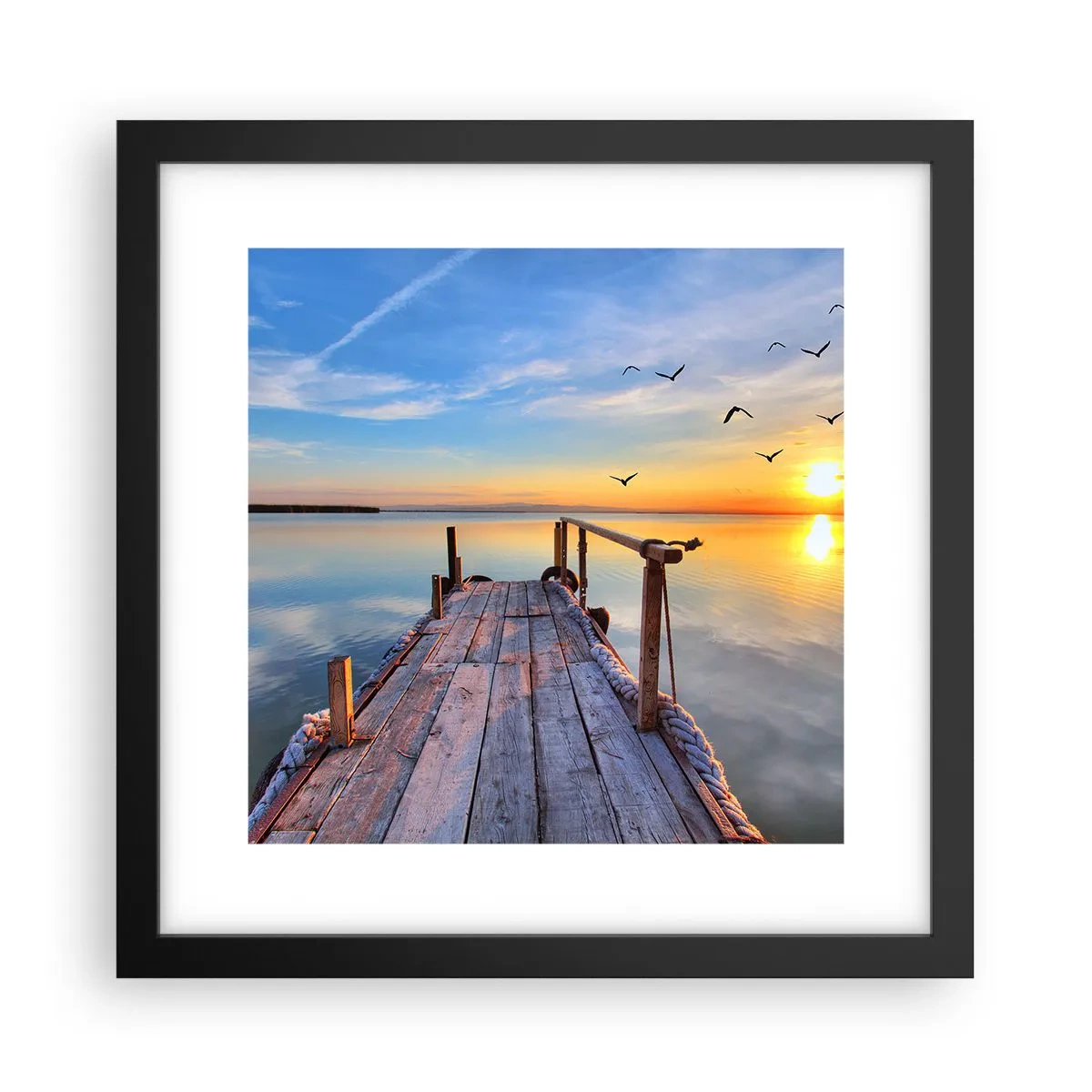 Poster în ramă neagră - Mergând înainte spre soare - 30x30 cm