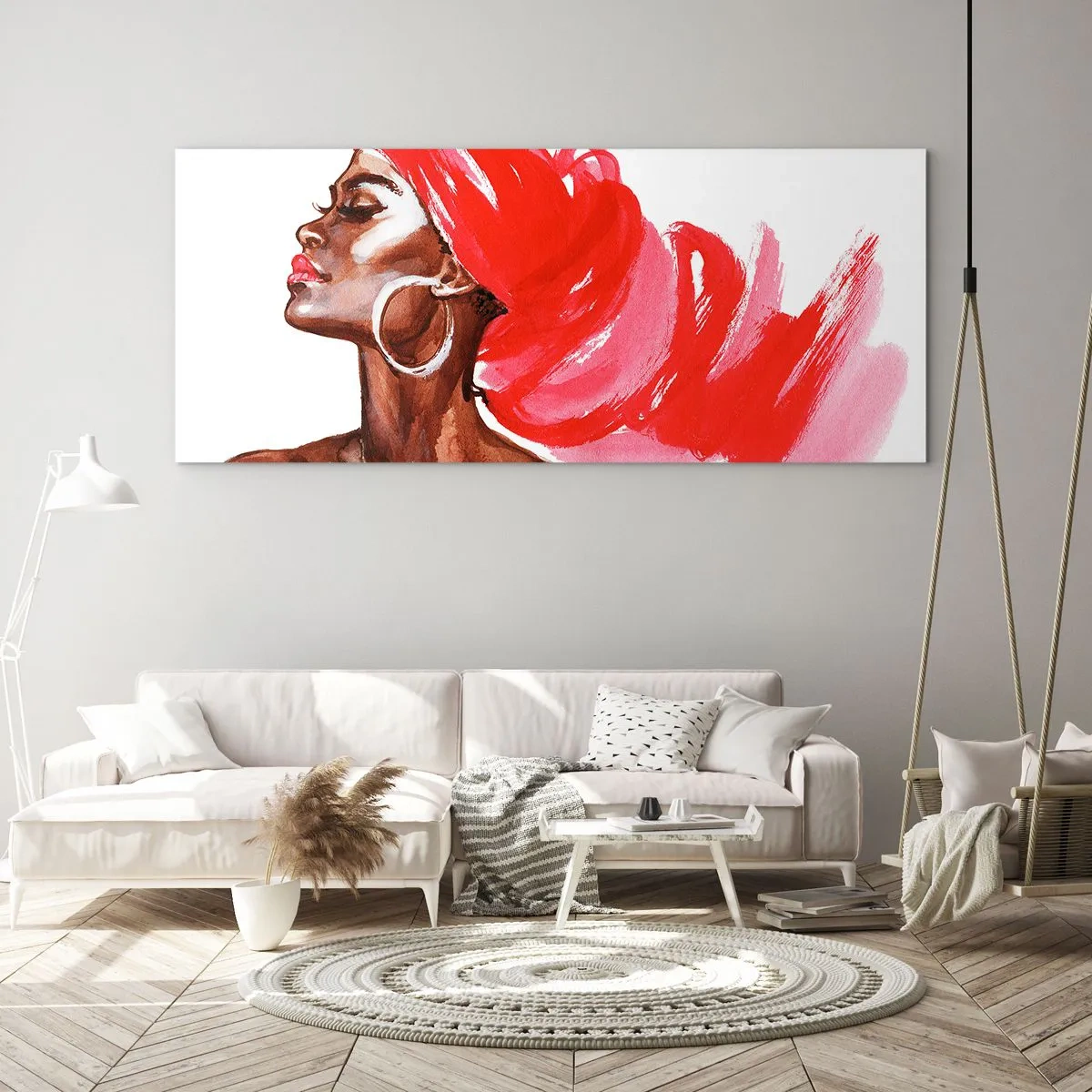 Tablou pe sticlă - Există un vânt care suflă în nările unui om - 90x30 cm