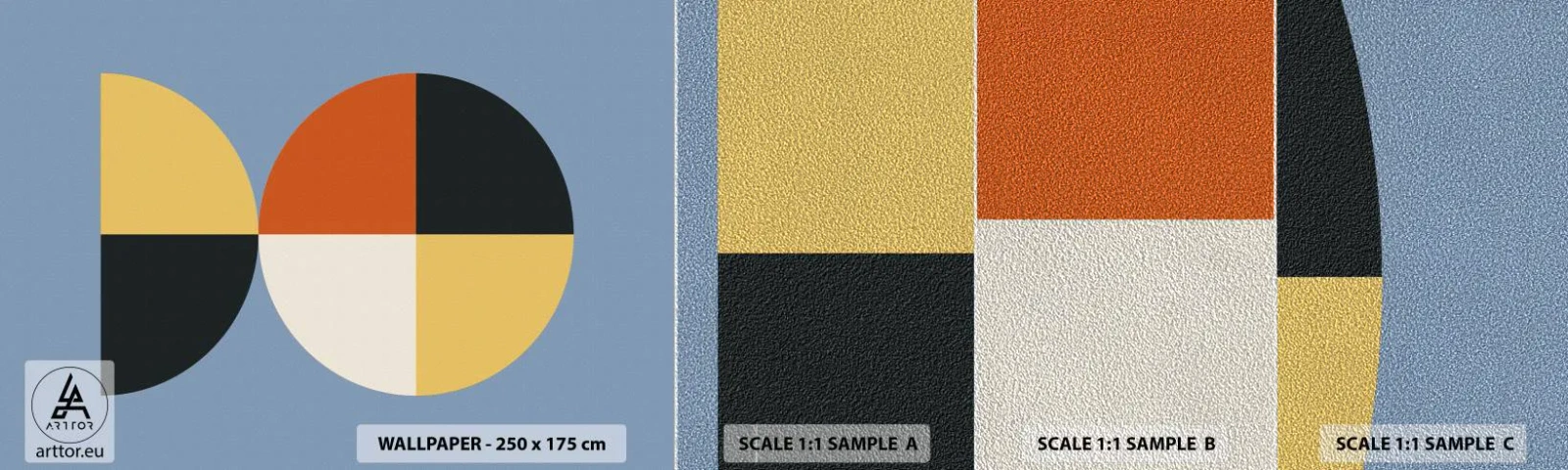 Mostră tapet Premium Sand - Uită-te și numără - Abstracția, Grafică, Artă Modernă - 100x30 cm