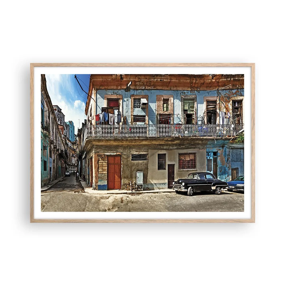 Poster în ramă de stejar deschis - Sentimente cubaneze - 100x70 cm