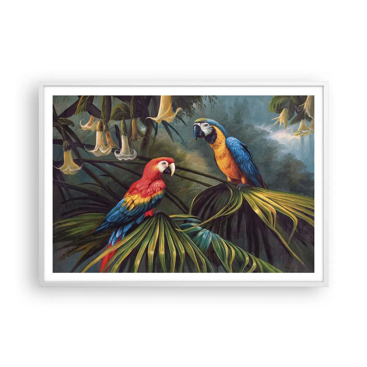 Poster în ramă albă - Romantismul la tropice - 100x70 cm