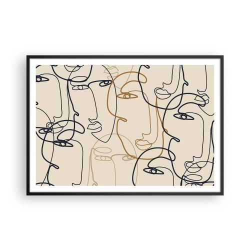 Poster în ramă neagră - Portret multiplicat - 100x70 cm