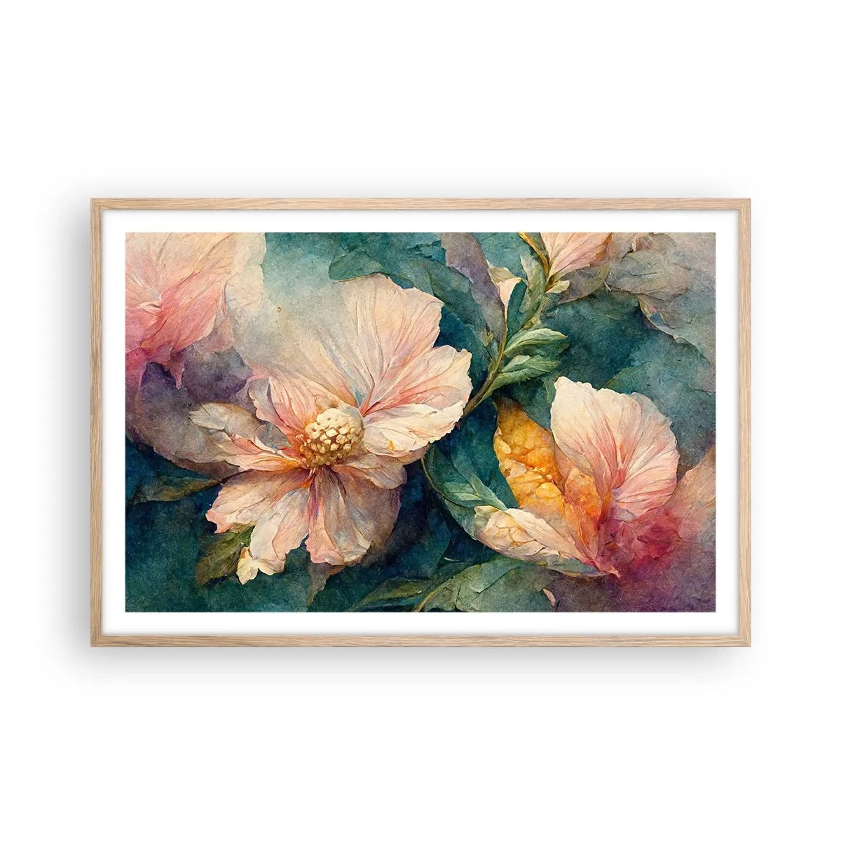 Poster în ramă de stejar deschis - Subtilitate pură - 91x61 cm