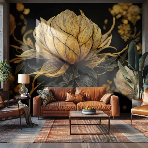Tapet Premium Canvas - Fragilitate subtilă - Floare, Art Deco, Glamour - 250x175 cm