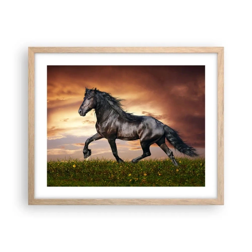 Poster în ramă de stejar deschis - Prințul negru - 50x40 cm