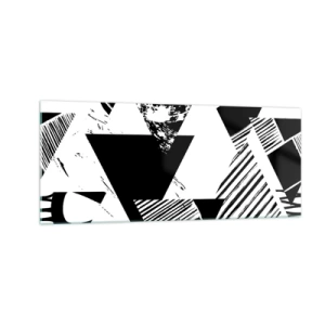 Tablou pe sticlă - Ploaie de triunghiuri - 100x40 cm