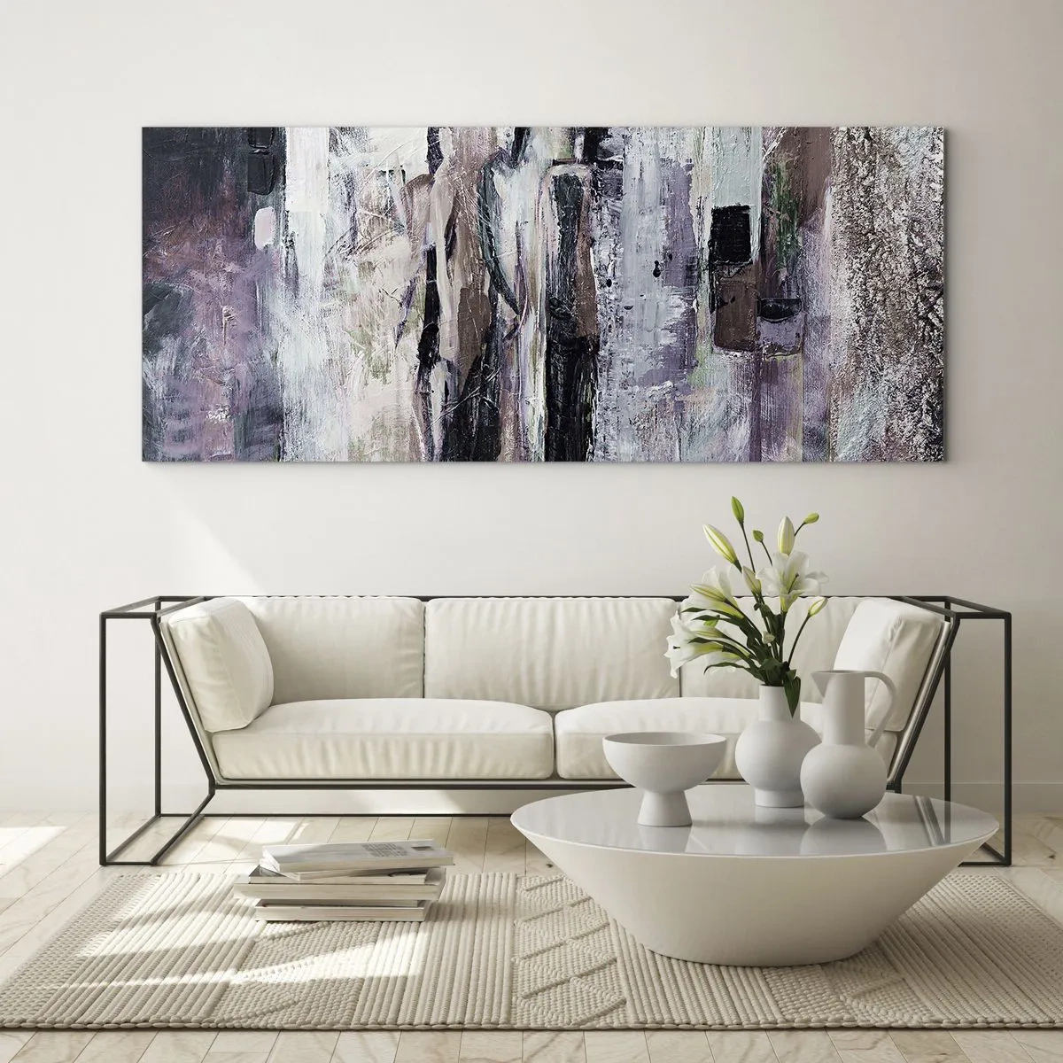 Tablou pe sticlă - Cei trei misterioși - 140x50 cm