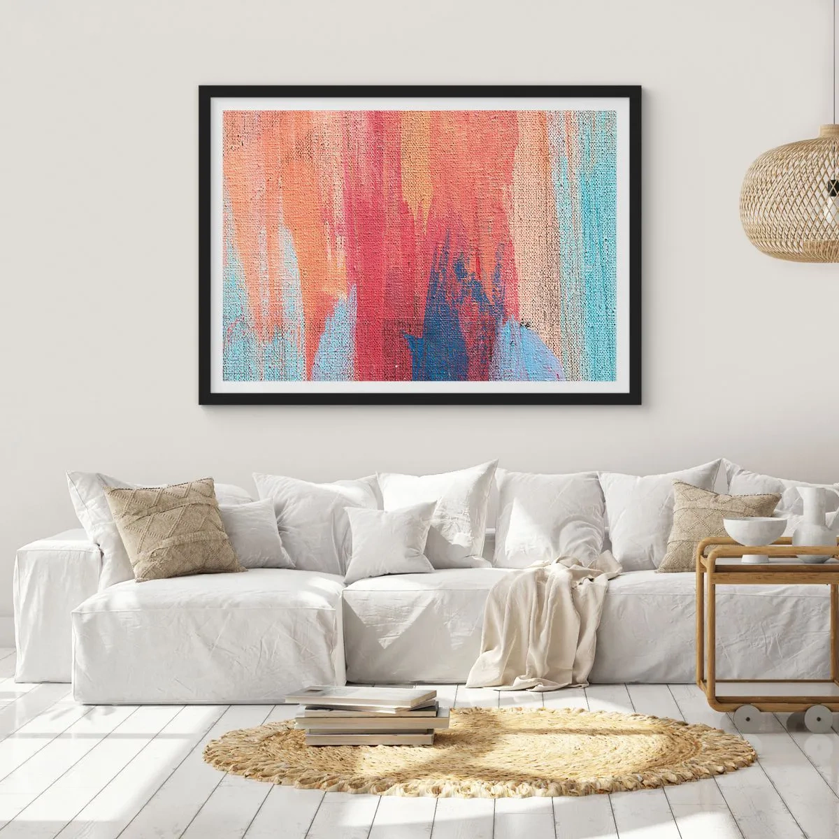 Poster în ramă neagră - Plutind prin curcubeu - 50x40 cm