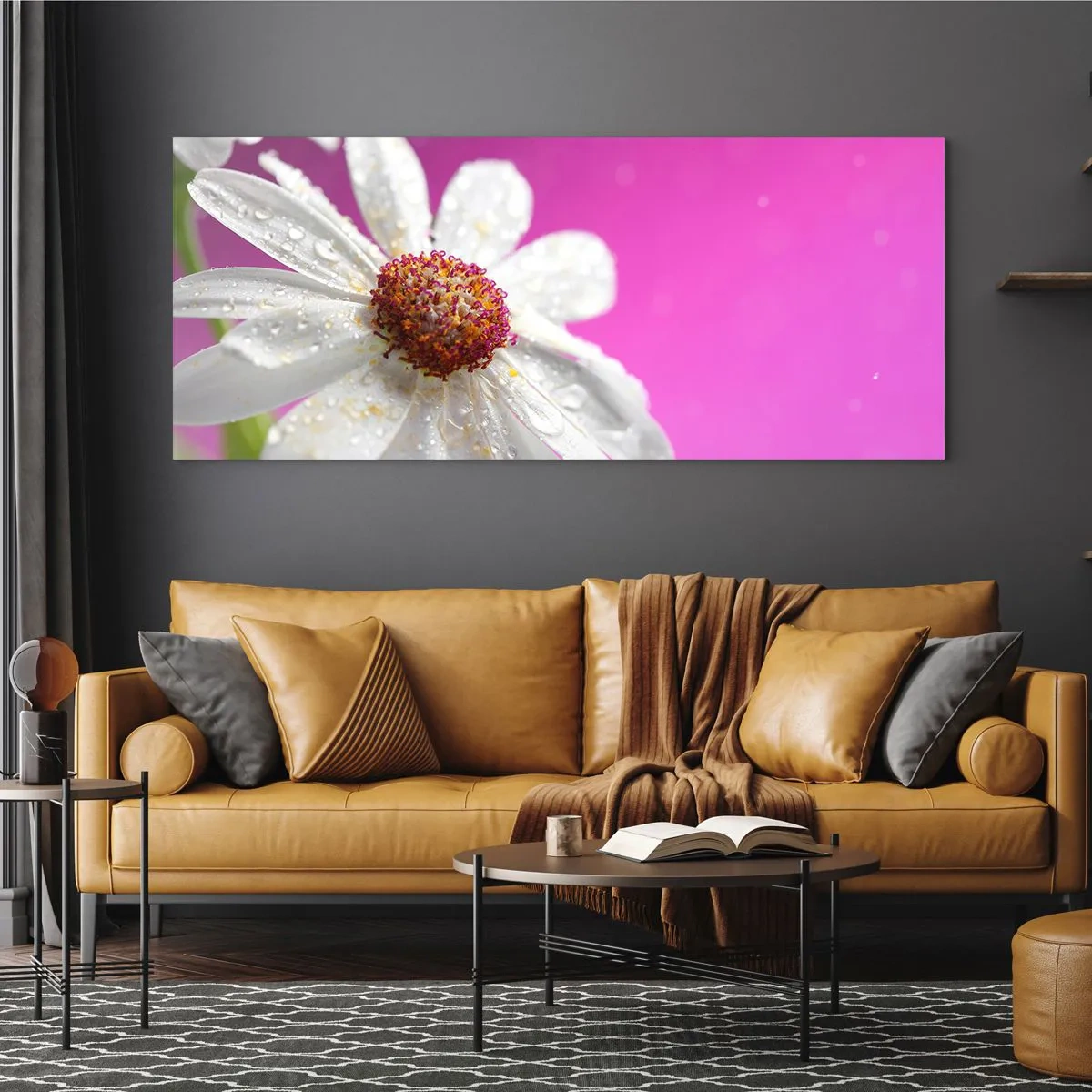 Tablou pe sticlă - Modestă în frumusețea ei - 140x50 cm