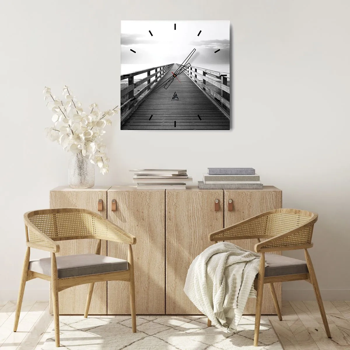 Ceas de perete - Ceas pe sticlă - Departe, departe... - 40x40 cm