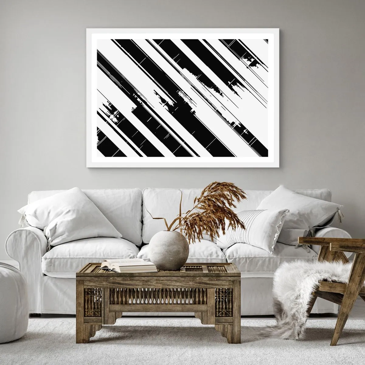 Poster în ramă albă - Compoziție intensă și dinamică - 50x50 cm