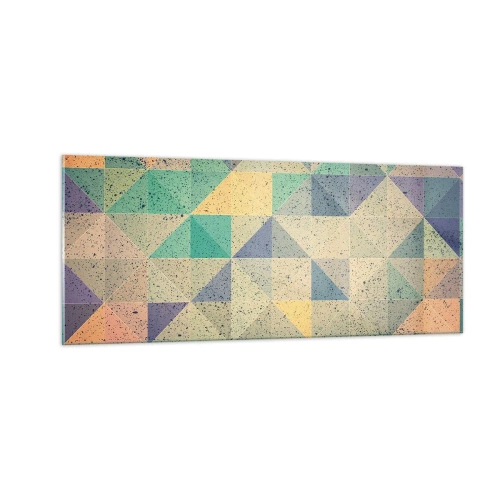 Tablou pe sticlă - Republica triunghiurilor - 100x40 cm
