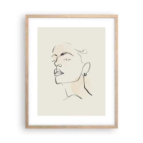 Poster în ramă de stejar deschis - O privire mândră - 40x50 cm