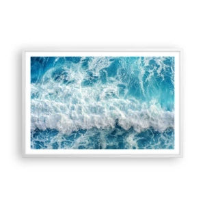 Poster în ramă albă - Cu bucurie și în salturi - 91x61 cm