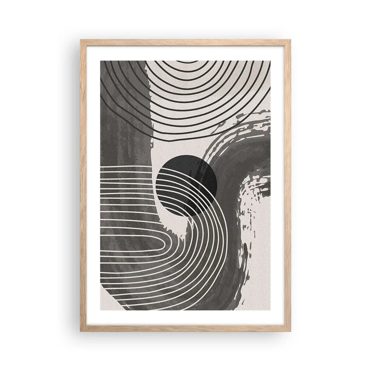 Poster în ramă de stejar deschis - Ovalul câștigă - 50x70 cm