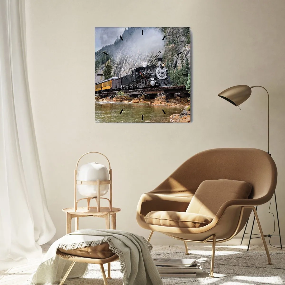 Ceas de perete - Ceas pe sticlă - Și încotro? Unde? - 30x30 cm