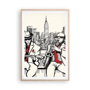 Poster în ramă de stejar deschis - Improvizație la New York - 61x91 cm