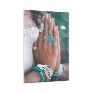 Tablou pe sticlă - Bine ați venit în centrul ființei - 80x120 cm