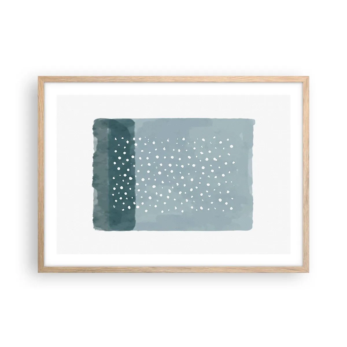 Poster în ramă de stejar deschis - Crescute pe albastru - 70x50 cm