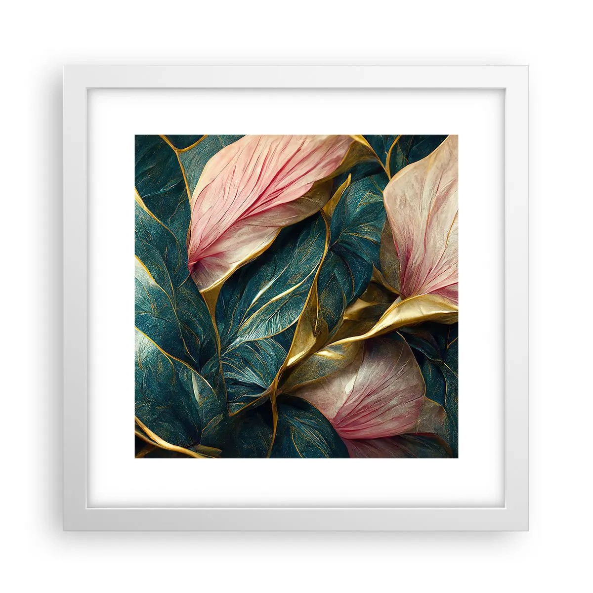 Poster în ramă albă - Eleganța naturală și stil - 30x30 cm