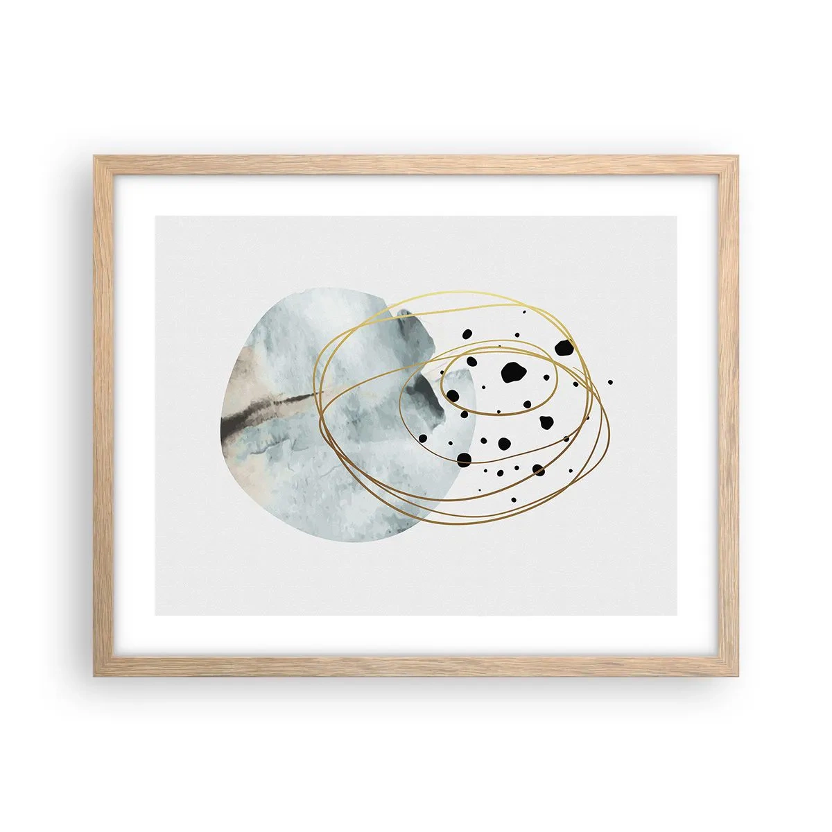 Poster în ramă de stejar deschis - În îmbrățișarea spațiului - 50x40 cm