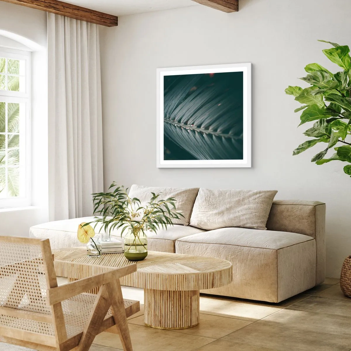 Poster în ramă albă - Precizia naturii - 50x50 cm