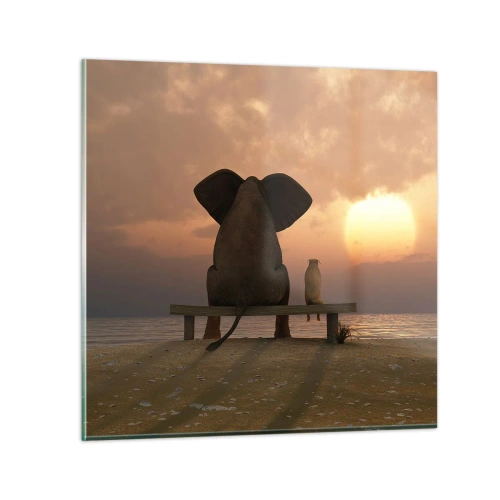 Tablou pe sticlă - Este bine să tăcem împreună - 30x30 cm