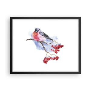 Poster în ramă neagră - Iarna în culori - 50x40 cm