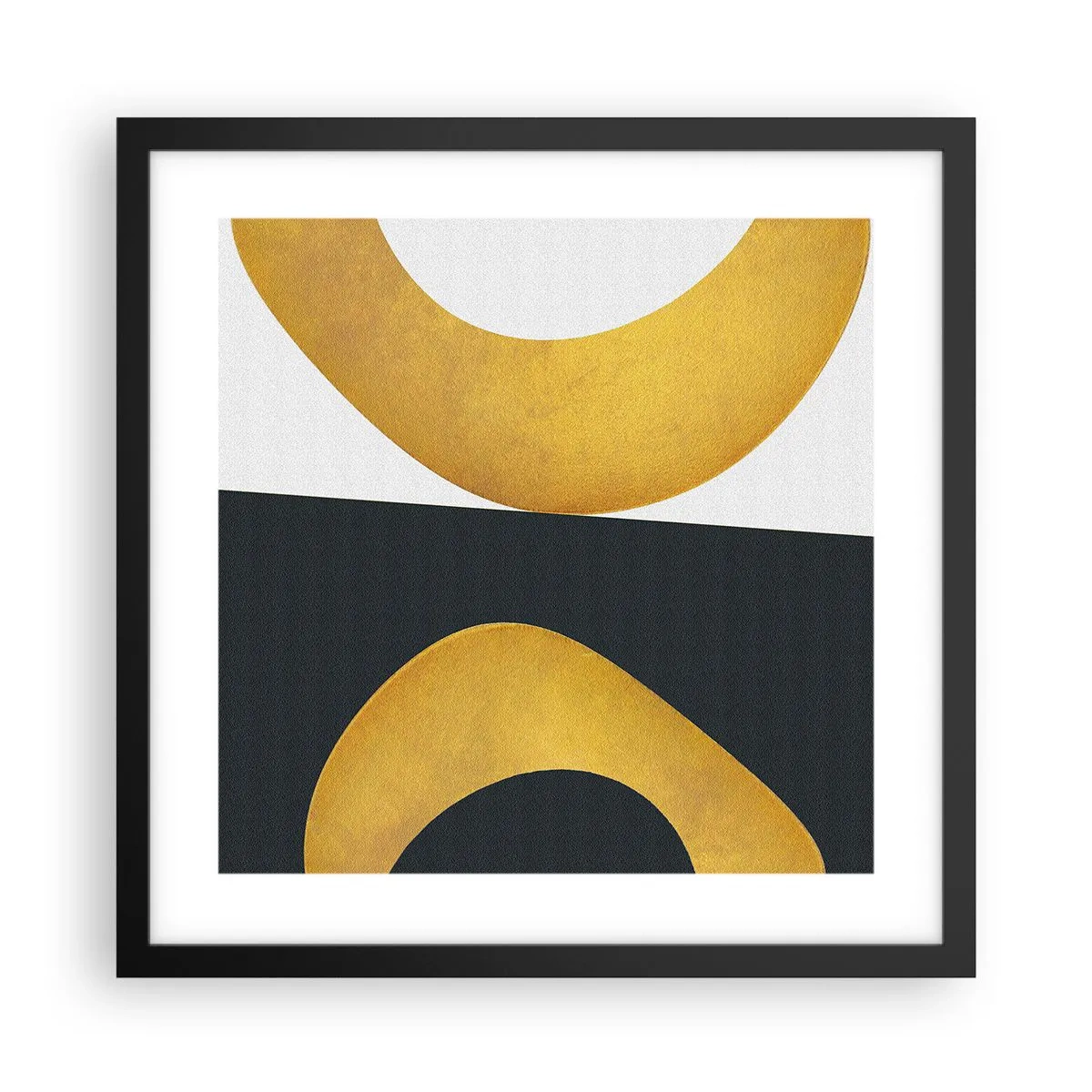 Poster în ramă neagră - În primul rând: aurul - 40x40 cm